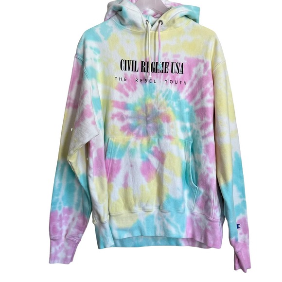 Civil Regime Tie Dyed Hoodie Sweatshirt - Picture 2 of 14